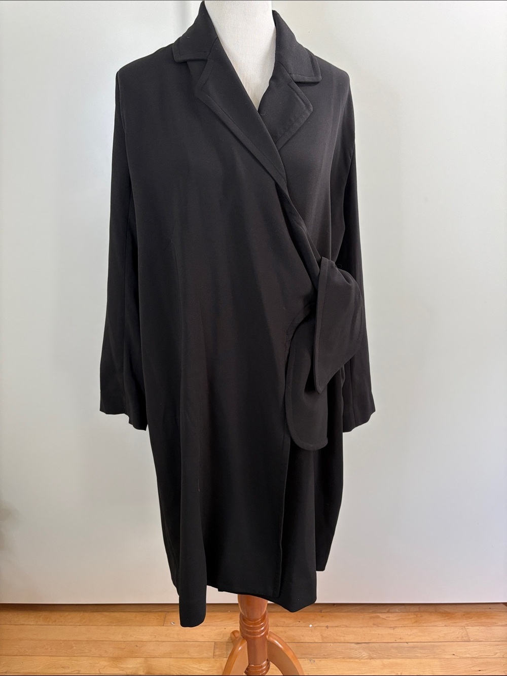 Brochu Walker Black Anton Wrap-Front Coat or Dress | S NWOT